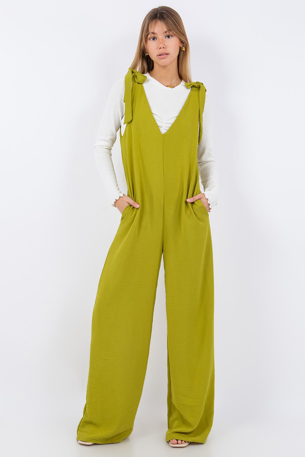 Cactus Tie Shoulder Jumpsuit