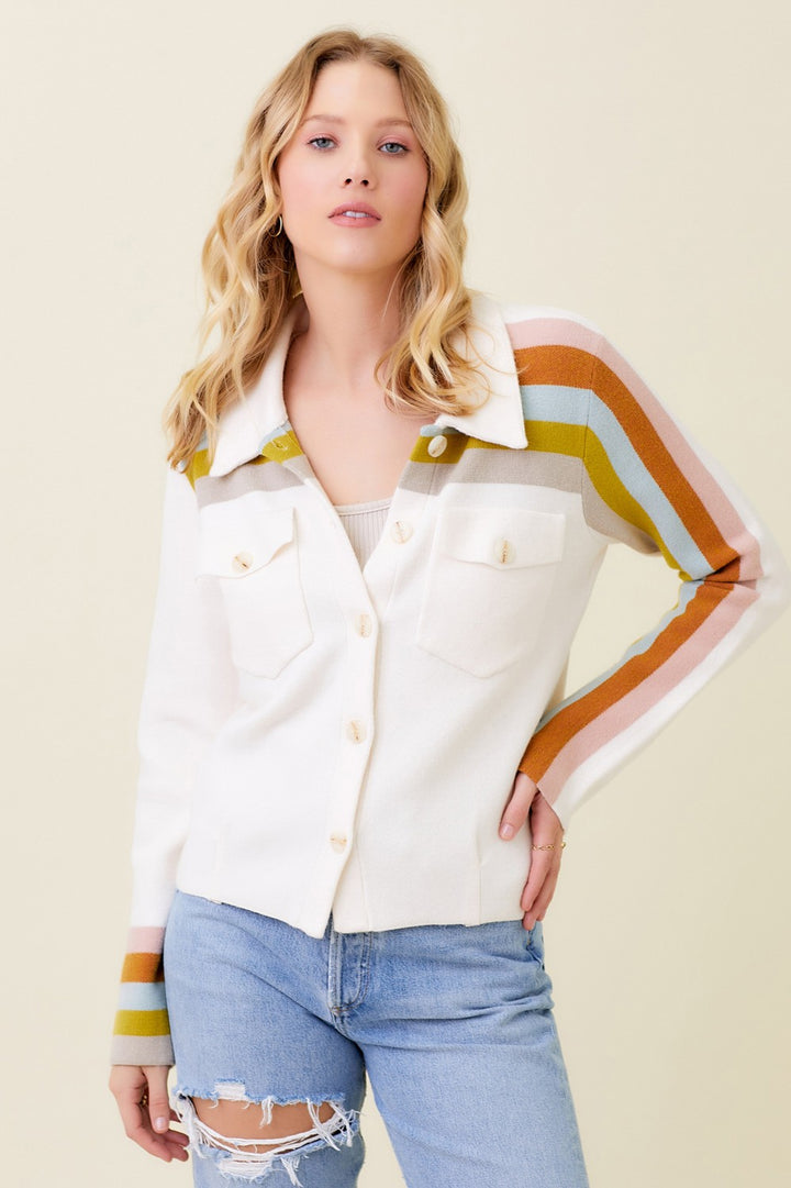 Goldie Stripe Detail Cropped Jacket