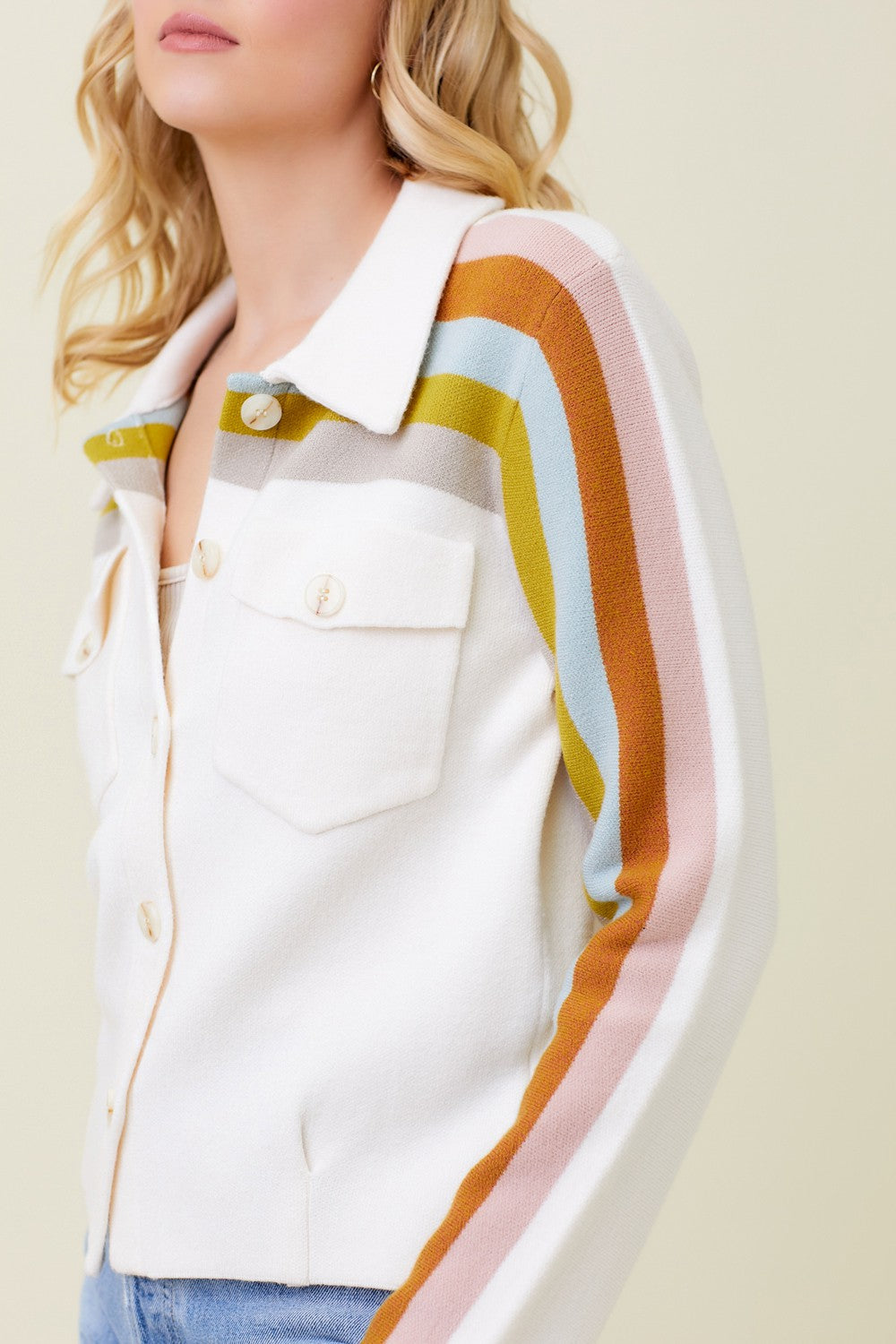 Goldie Stripe Detail Cropped Jacket
