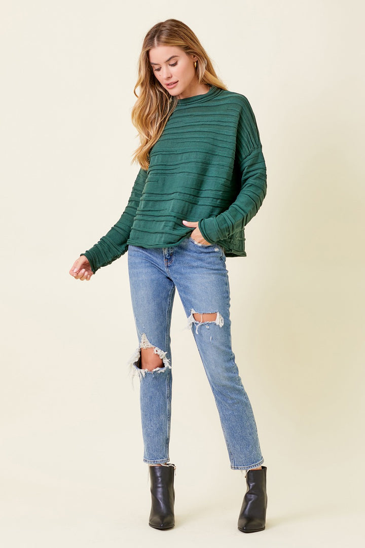 Claire Textured Cowl Neck Sweater