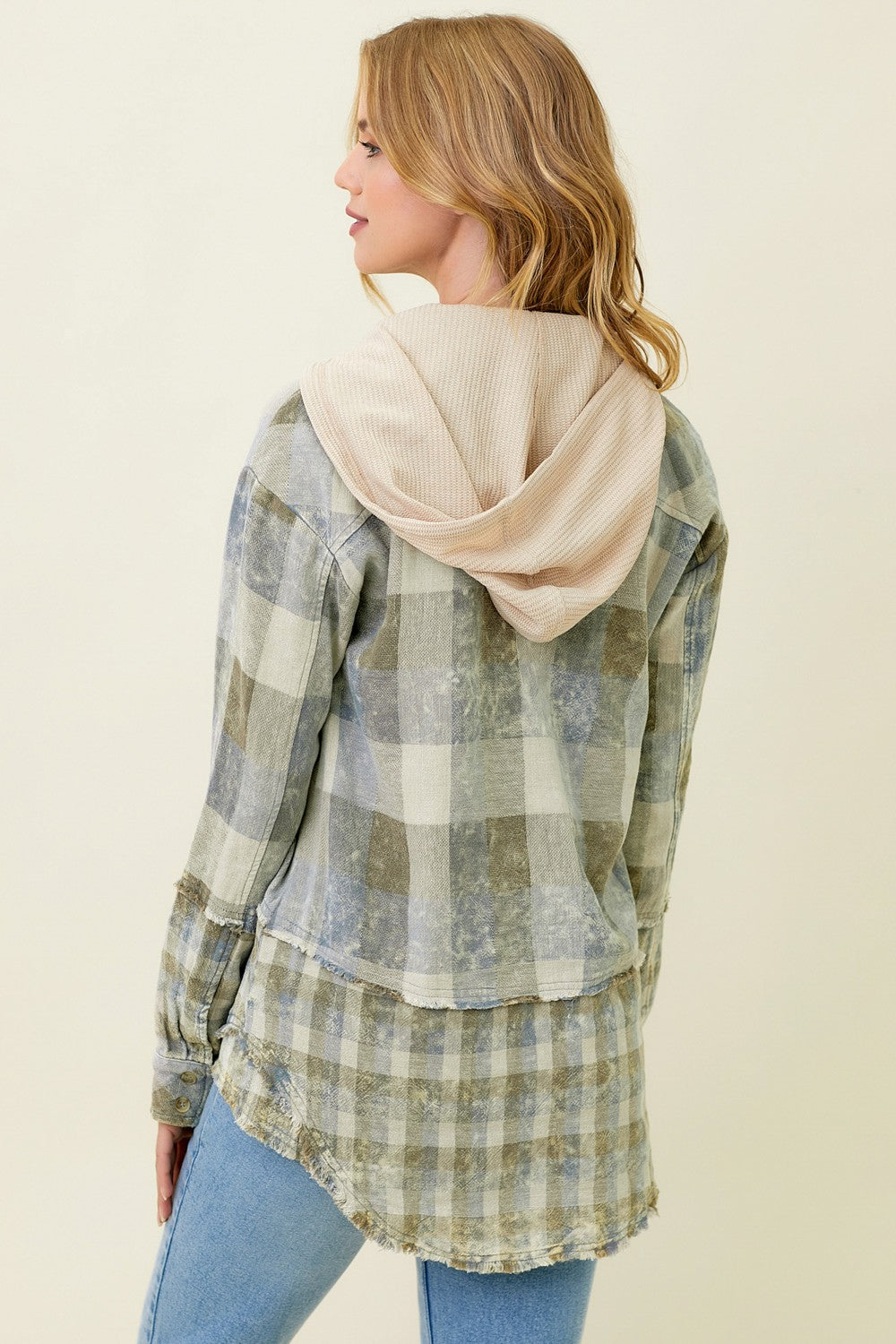 Lilly Layered Hoodie Check Jacket