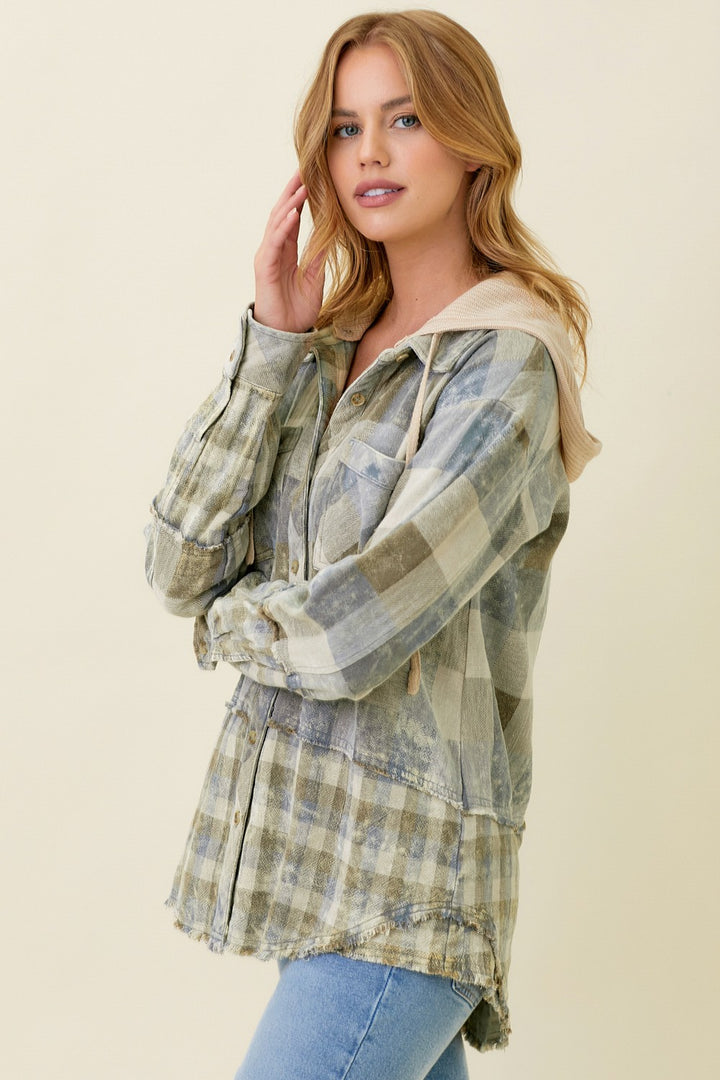 Lilly Layered Hoodie Check Jacket