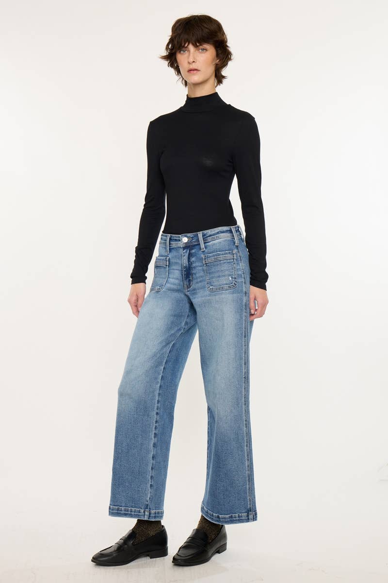 Wendy Mid Rise Wide Leg Jeans
