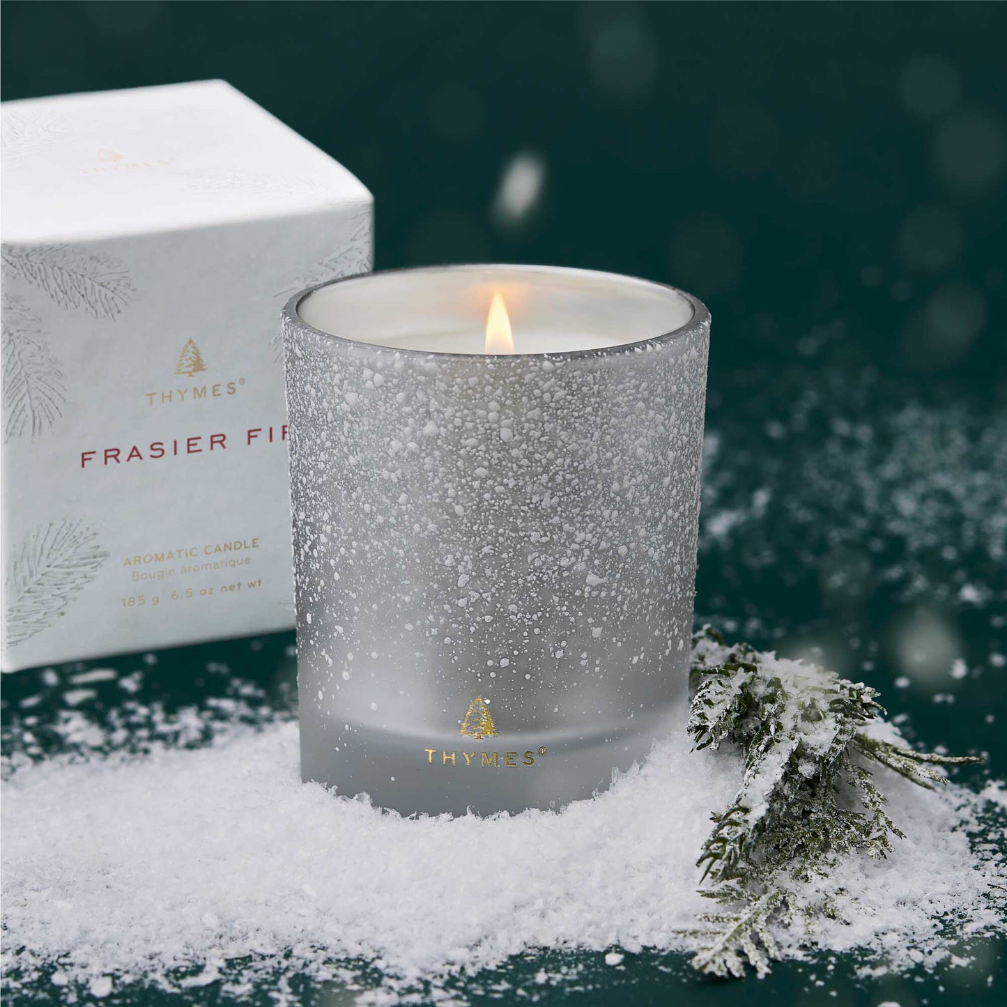 Frasier Fir Flocked Poured Candle - 6.5 oz