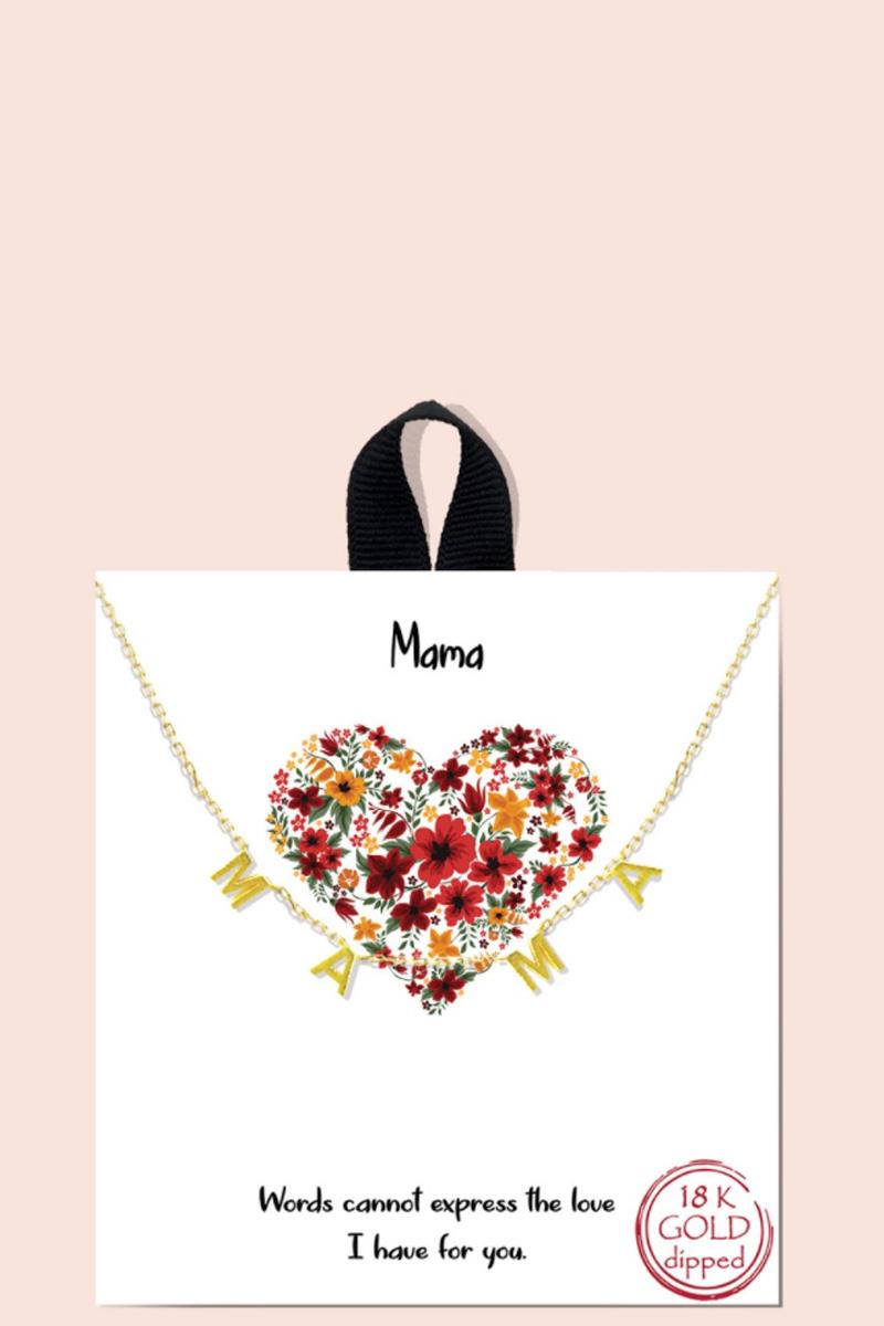 Mama Letter Charm Necklace