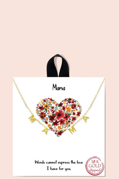 Mama Letter Charm Necklace