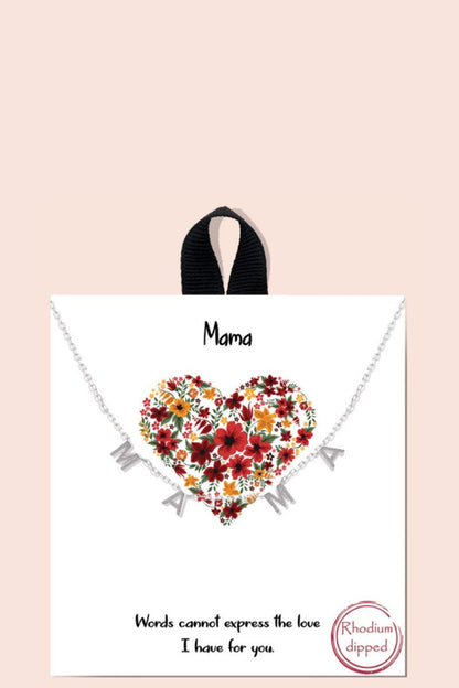 Mama Letter Charm Necklace