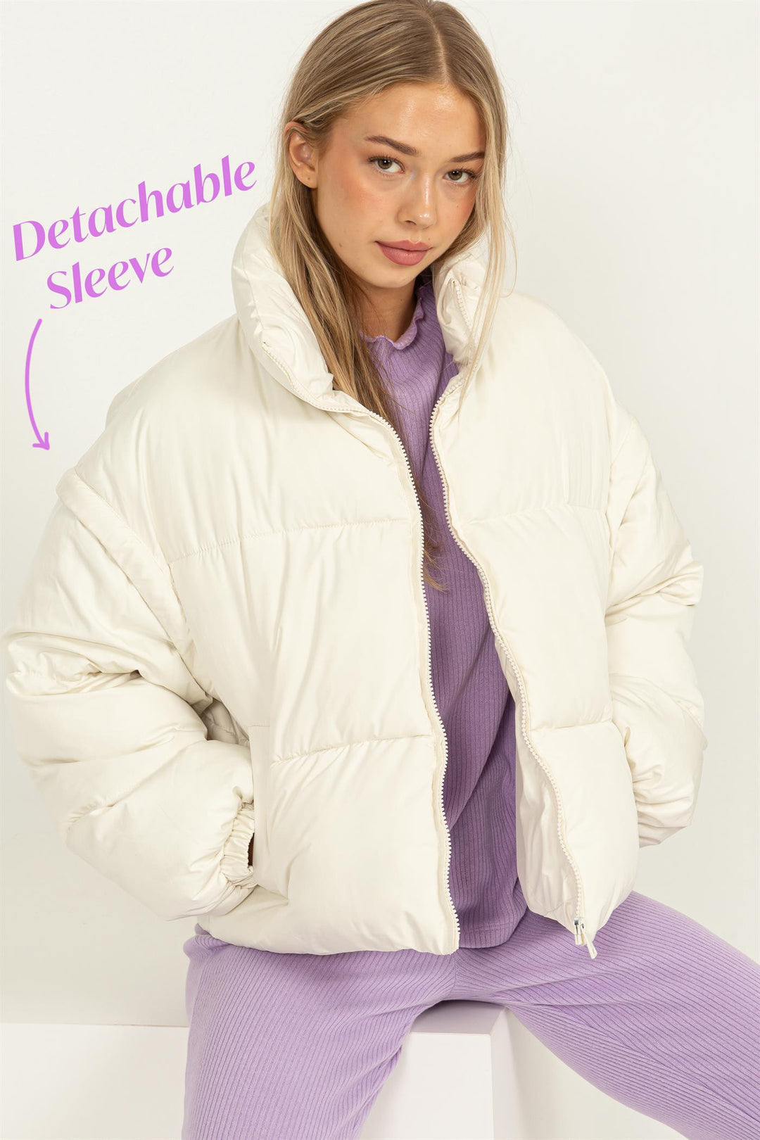 Detachable Sleeve Puffer Jacket