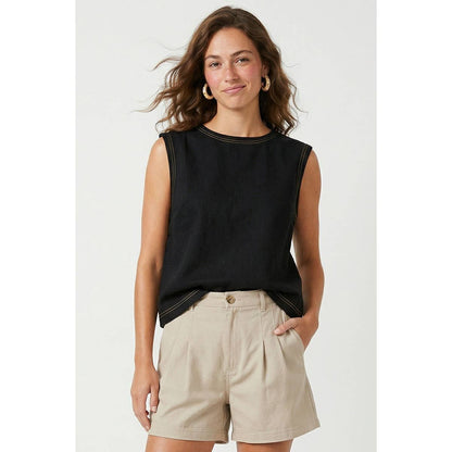 Jenny Round Neck Sleeveless Top