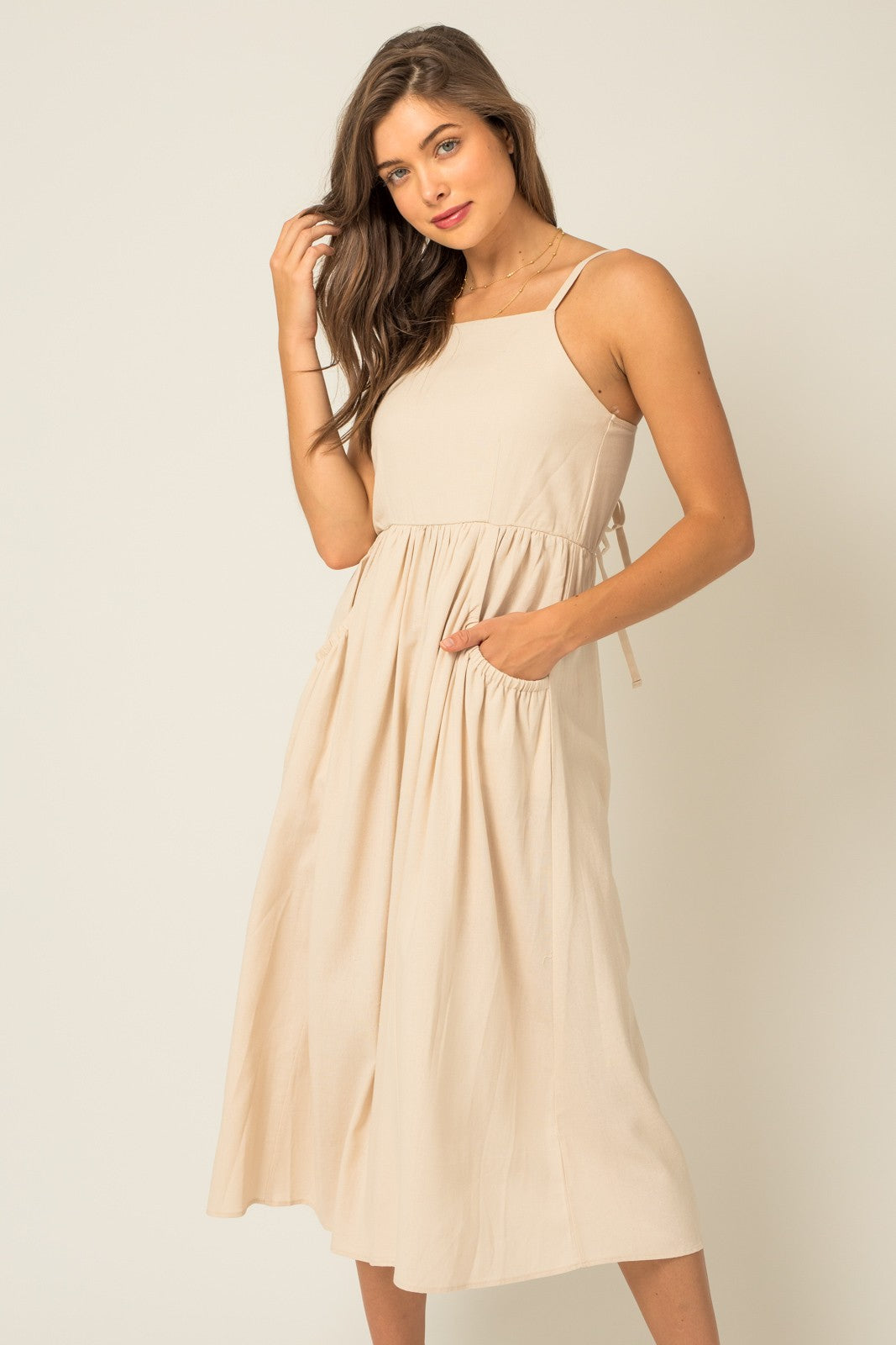 Bella Tie Shoulder Midi Dress