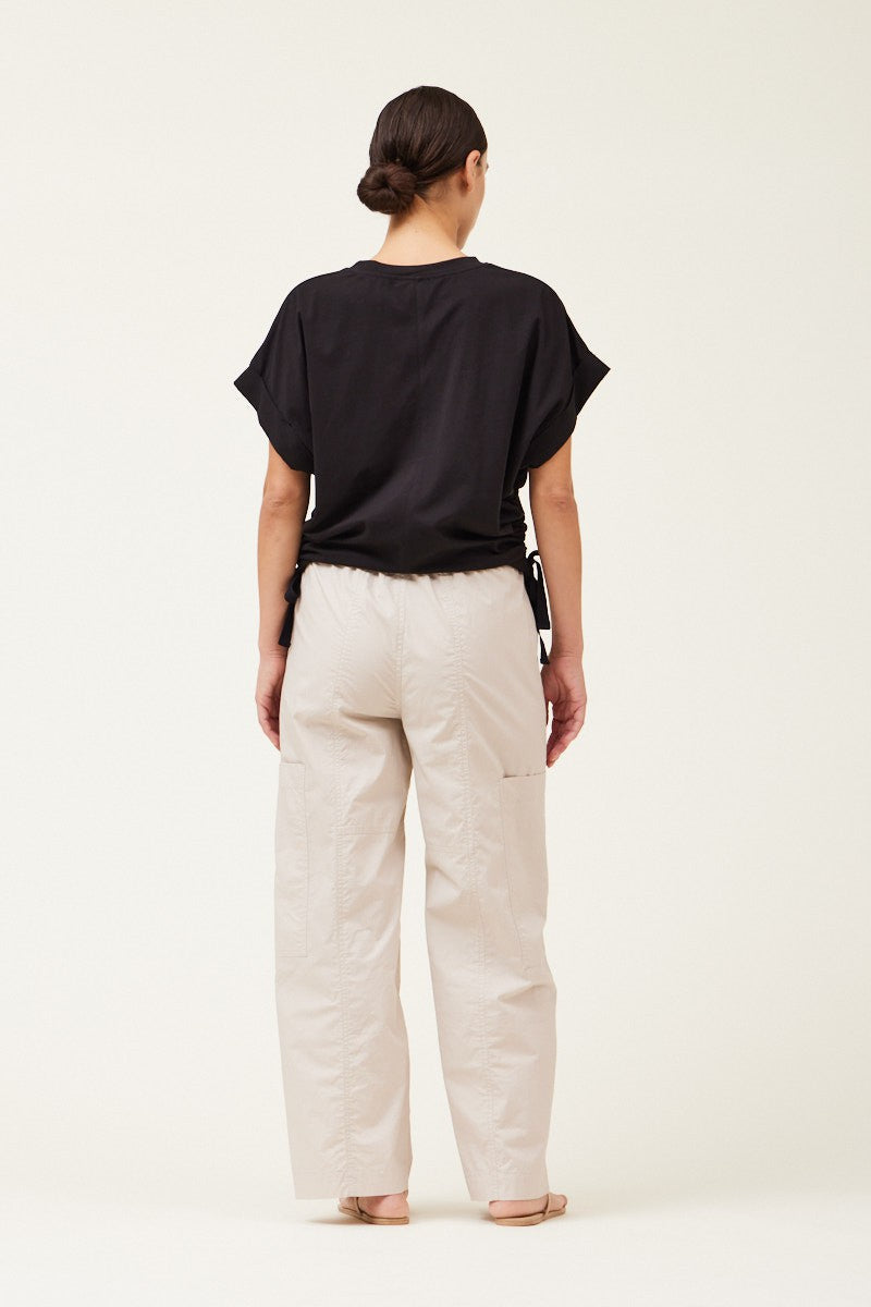 Scarlet Seamed Cotton Cargo Pants