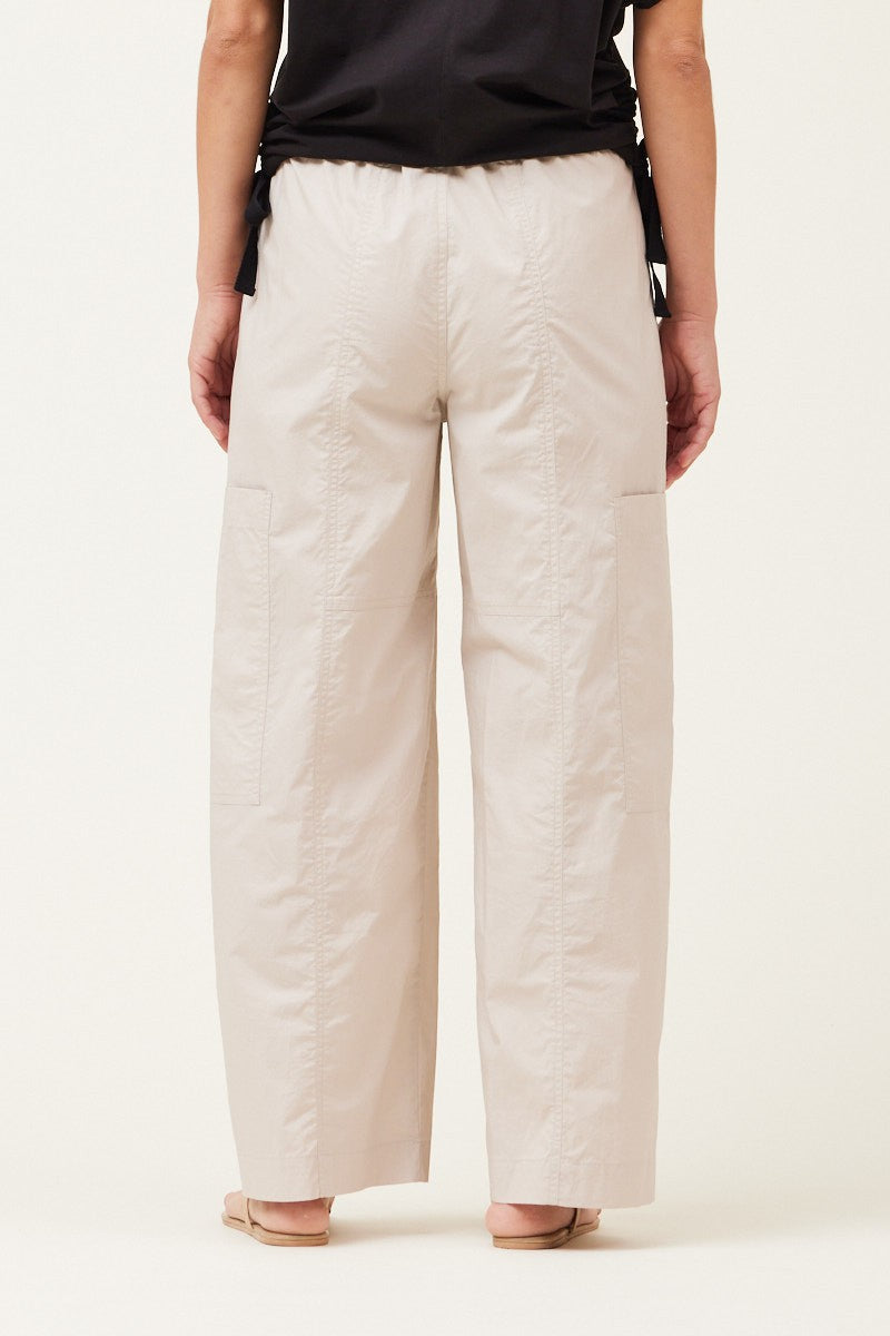 Scarlet Seamed Cotton Cargo Pants