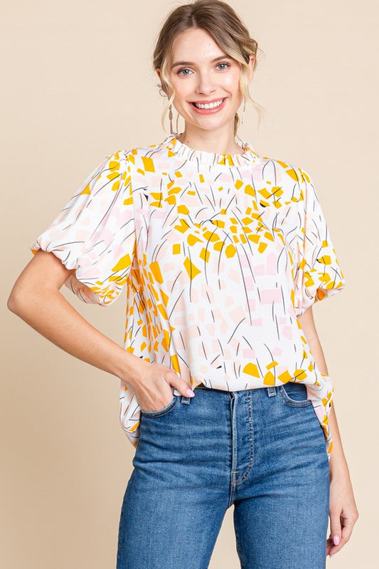 Spring Meadow Bell Sleeve Top