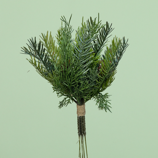 12.5" Real Touch Cedar & Hemlock Bundle W/ Pine Cones