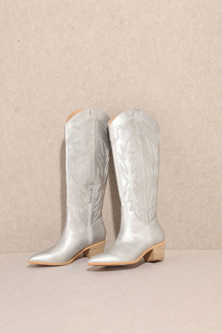 Miranda Silver Western Boots
