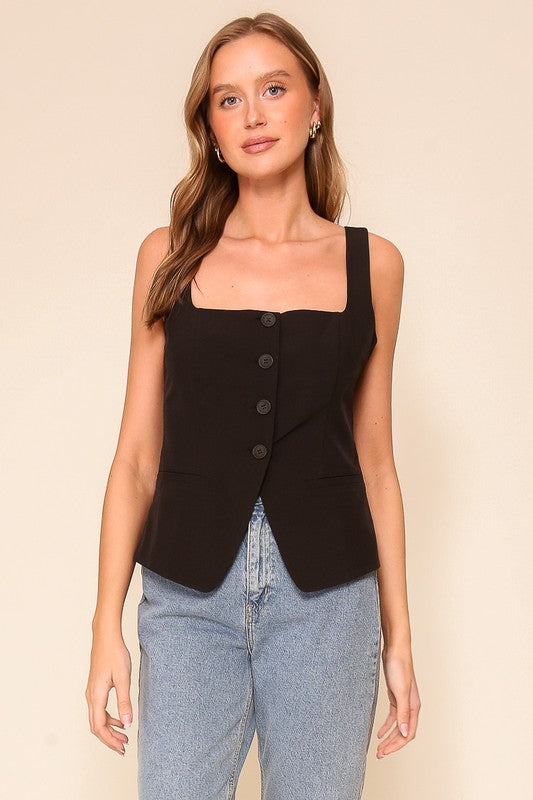 Sierra Button Down Vest Top