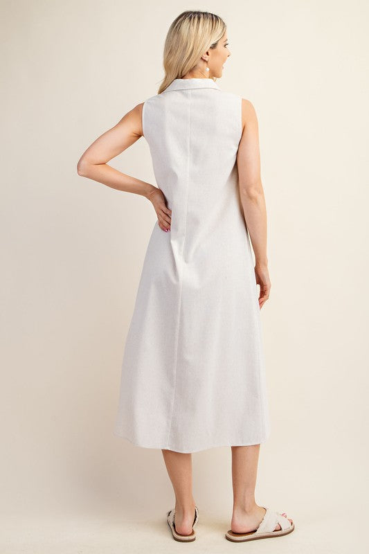 Joan Sleeveless Button Up Dress