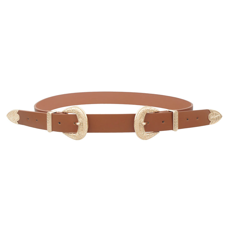 Double Buckle Western Belt