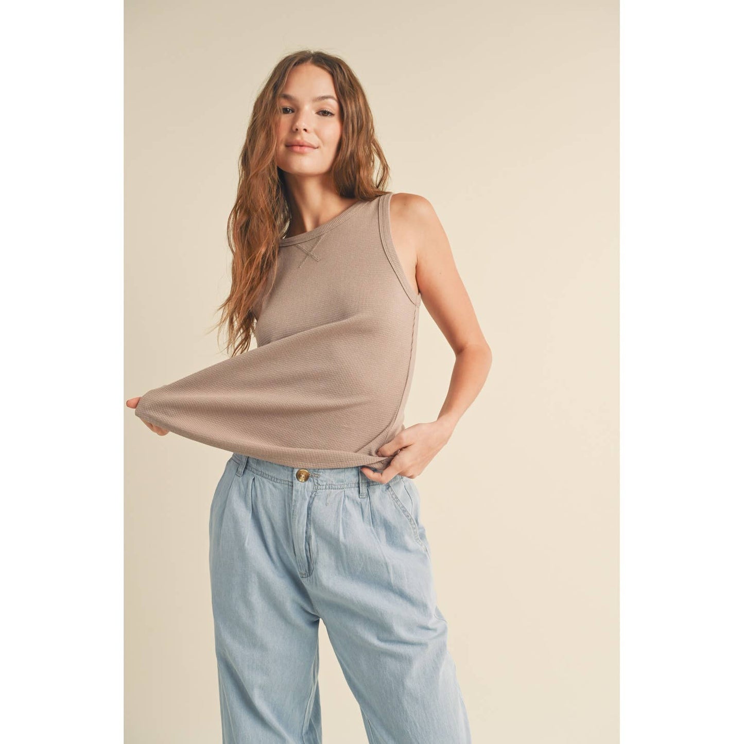 Amelia Waffle Knit Tank Top