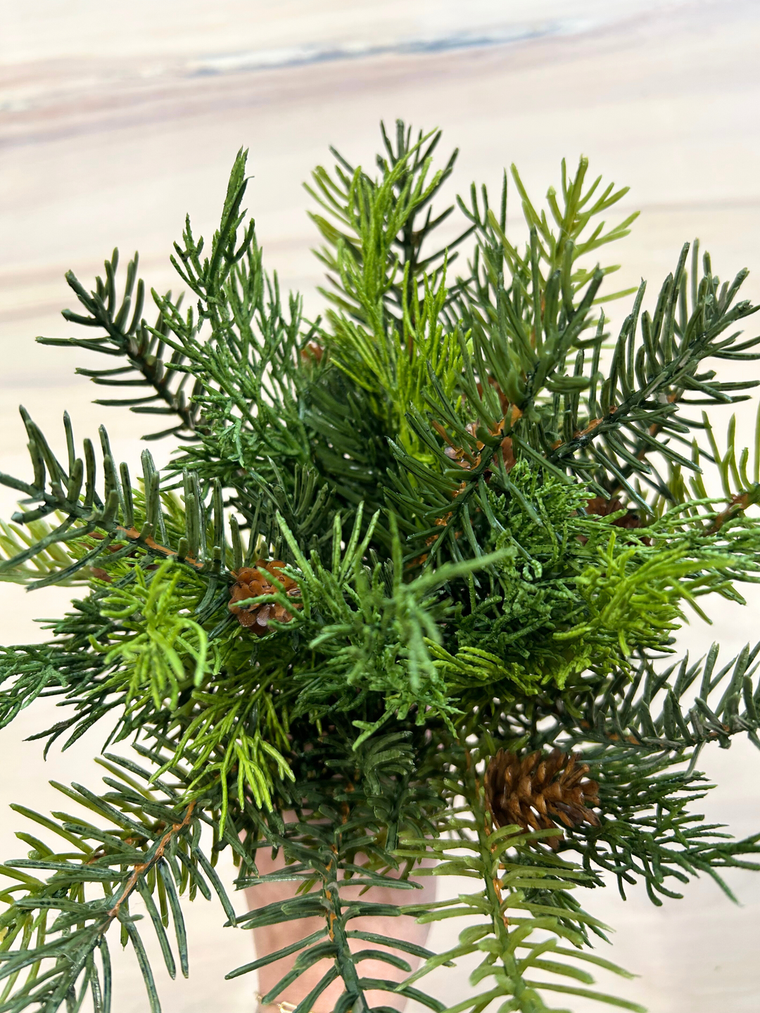 12.5" Real Touch Cedar & Hemlock Bundle W/ Pine Cones