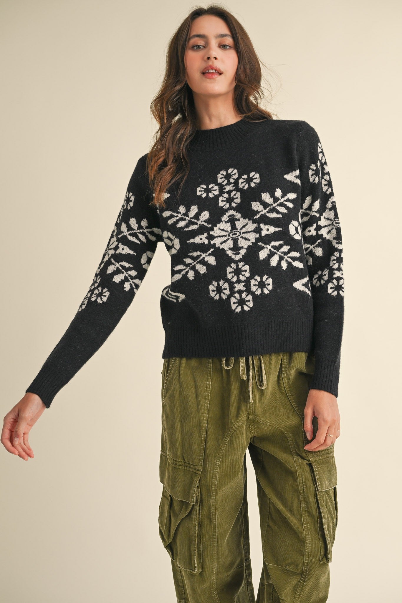 Kayla Patterned Knit Sweater