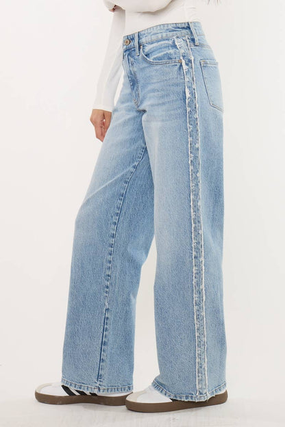 Candice High Rise Frayed Leg Jeans