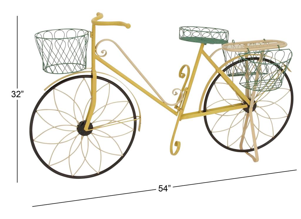 Yellow Bicycle Plant Stand