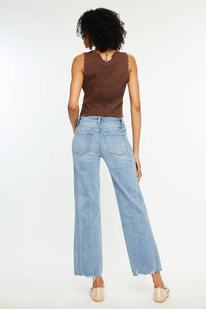 Vicky Mid Rise Straight Leg Jeans