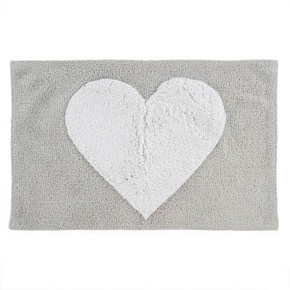 Grey Heart Bath Mat