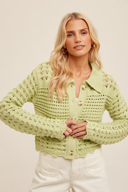 Kelsey Scalloped Knit Cardigan