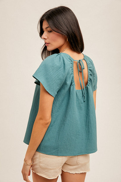 Janet Butterfly Sleeve Top