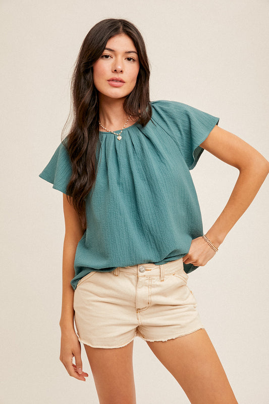 Janet Butterfly Sleeve Top