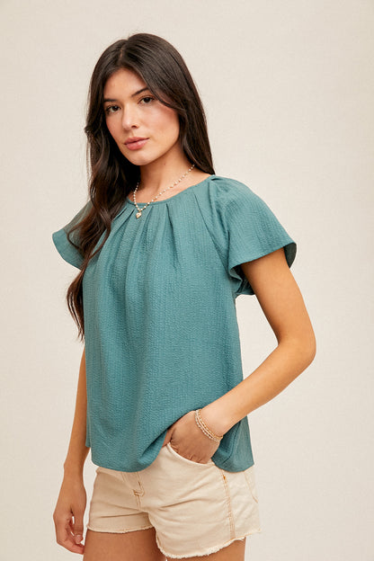 Janet Butterfly Sleeve Top