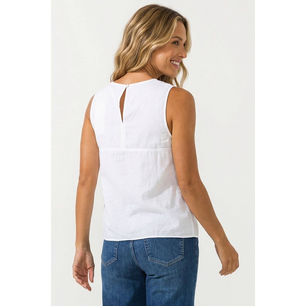 Bella Relaxed Sleeveless Keyhole Top