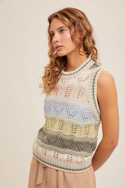 Leanne Crochet Knit Top