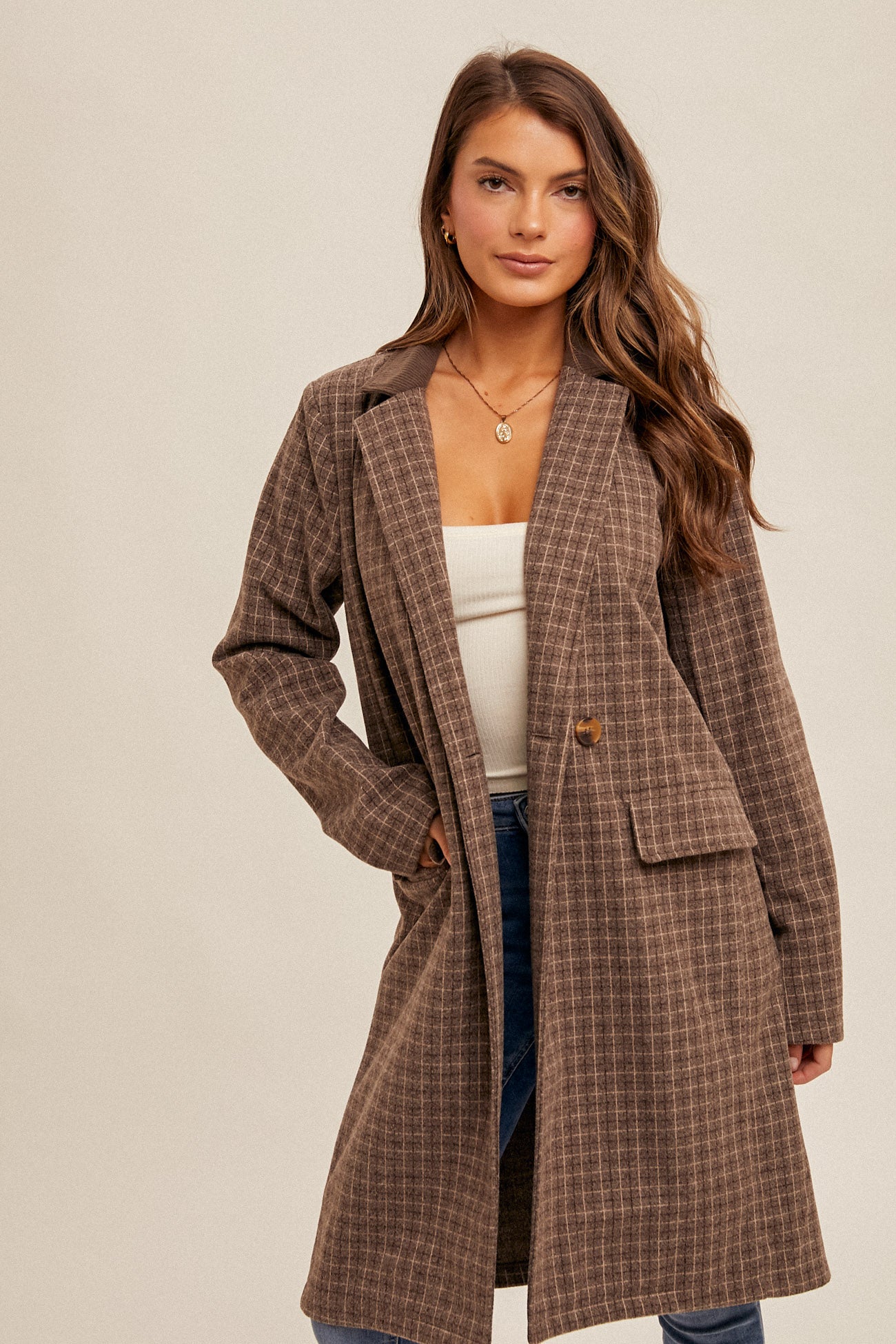 Kennedy Contrast Collar Coat