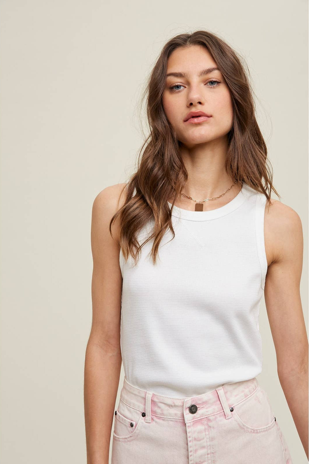 Amelia Waffle Knit Tank Top