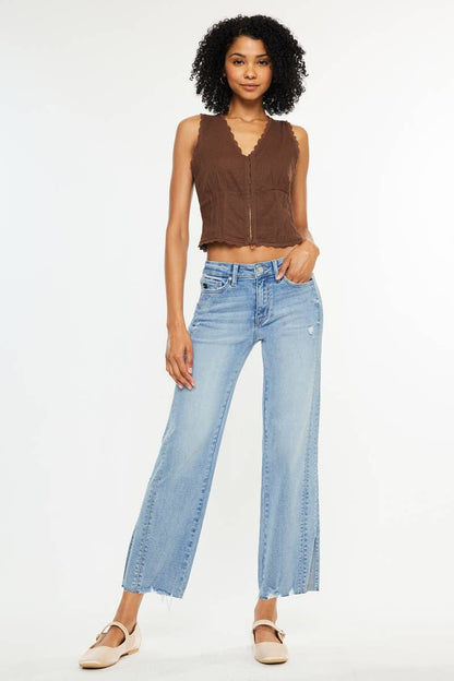 Vicky Mid Rise Straight Leg Jeans