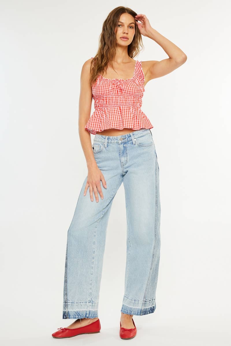 Tisha Mid Rise Colour Block Jeans