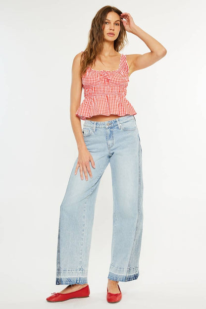 Tisha Mid Rise Colour Block Jeans