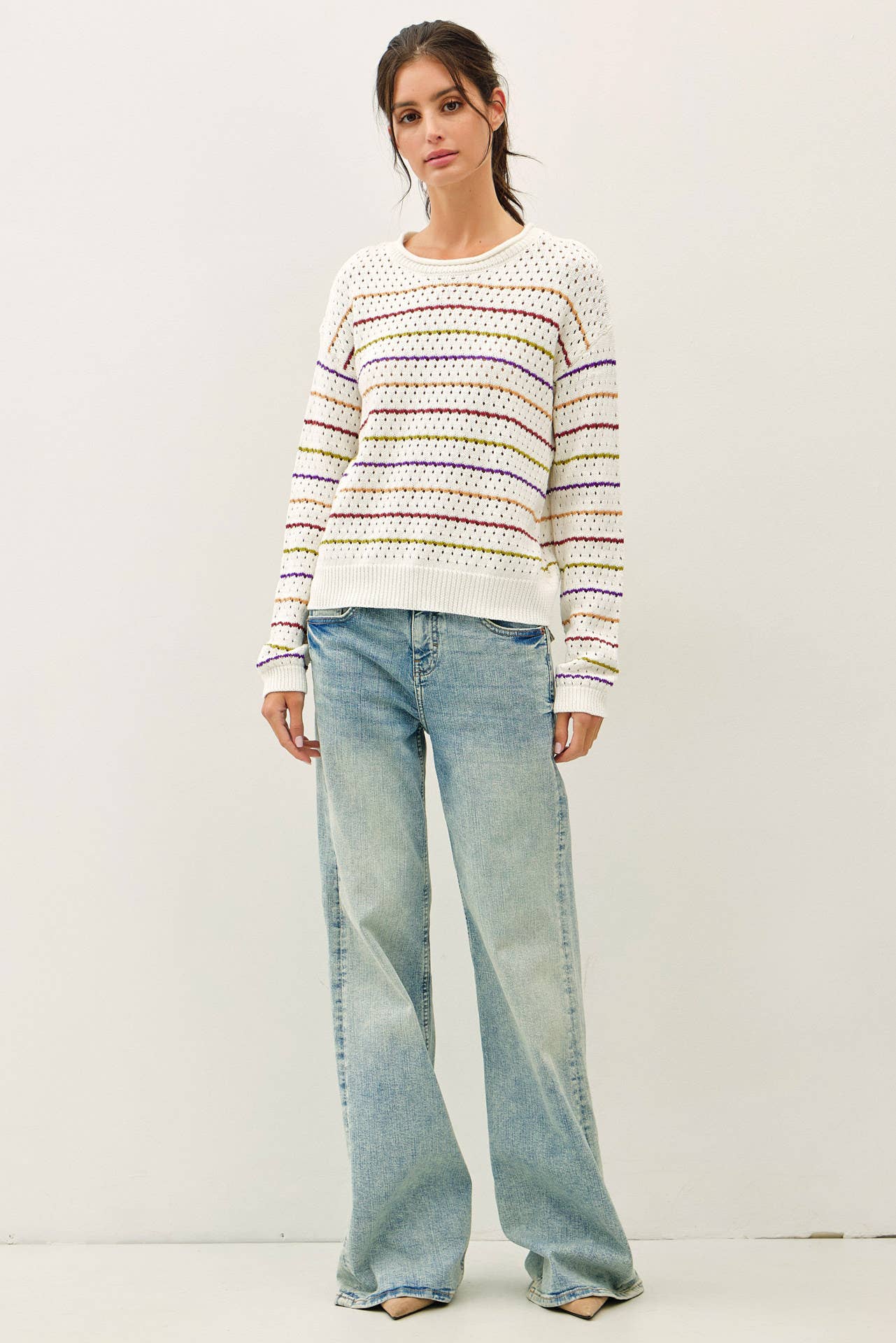 Lauren Striped Crochet Sweater
