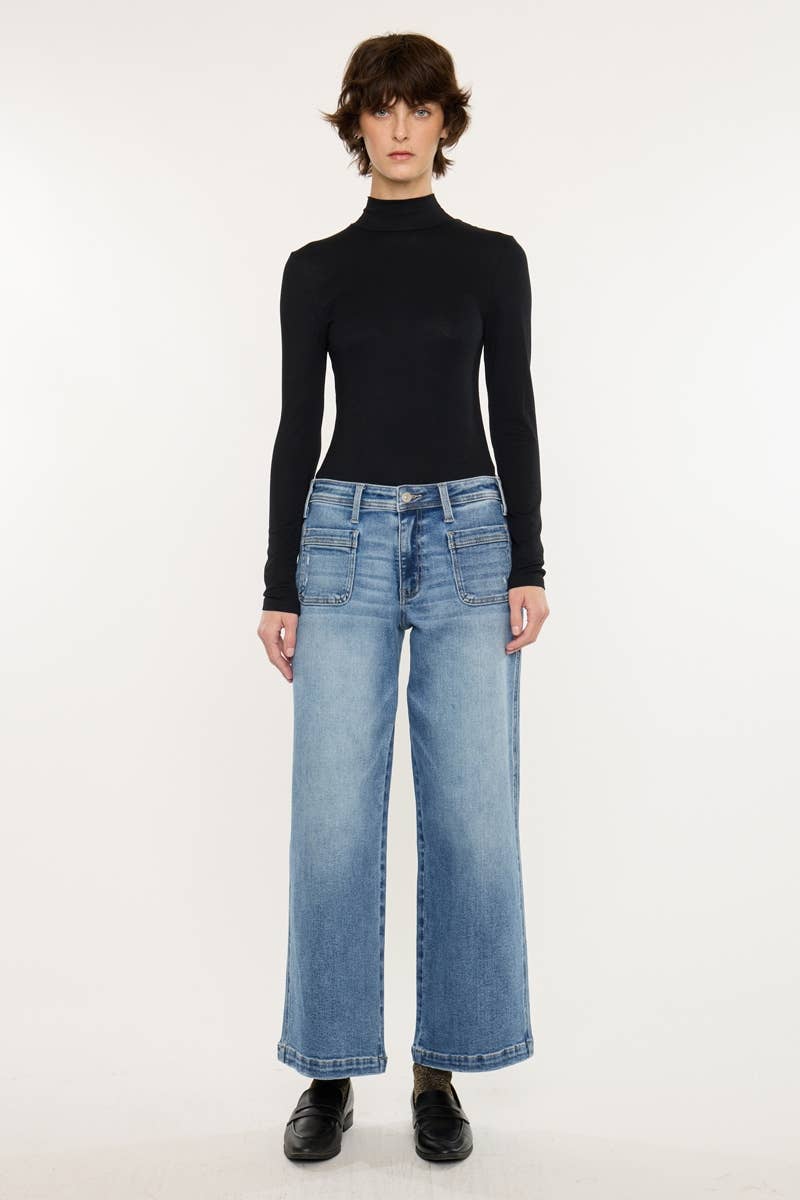 Wendy Mid Rise Wide Leg Jeans