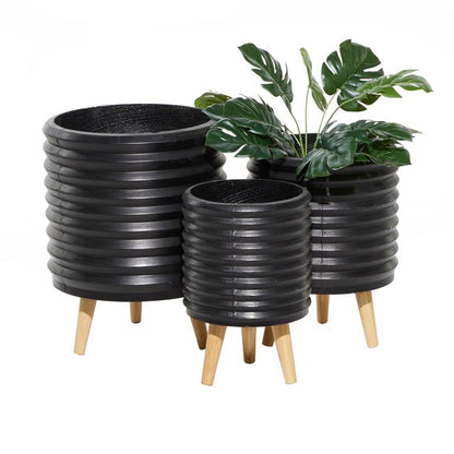 Luis Ribbed Footed Planters