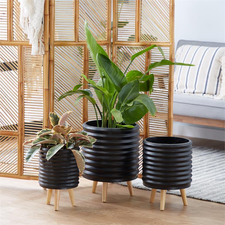 Luis Ribbed Footed Planters