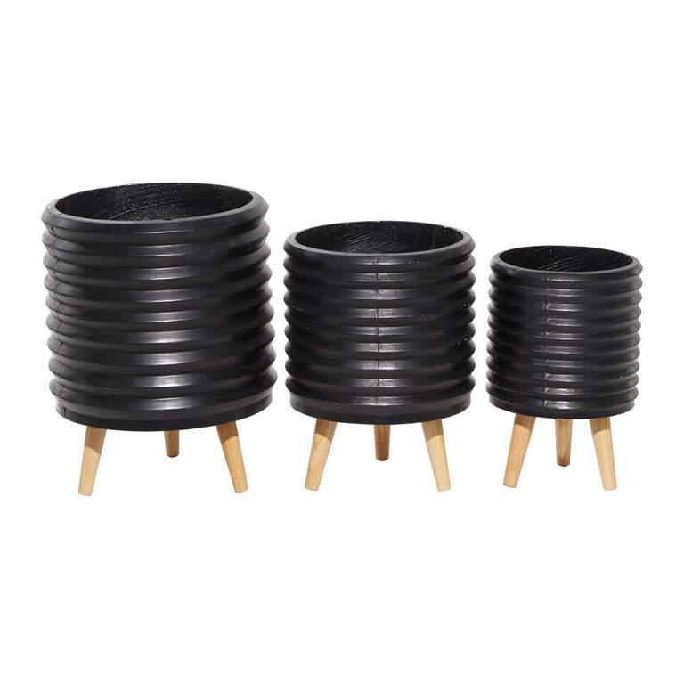 Luis Ribbed Footed Planters