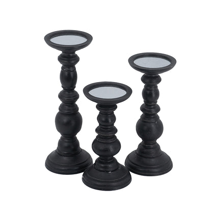 Josie Wooden Pillar Candle Holders