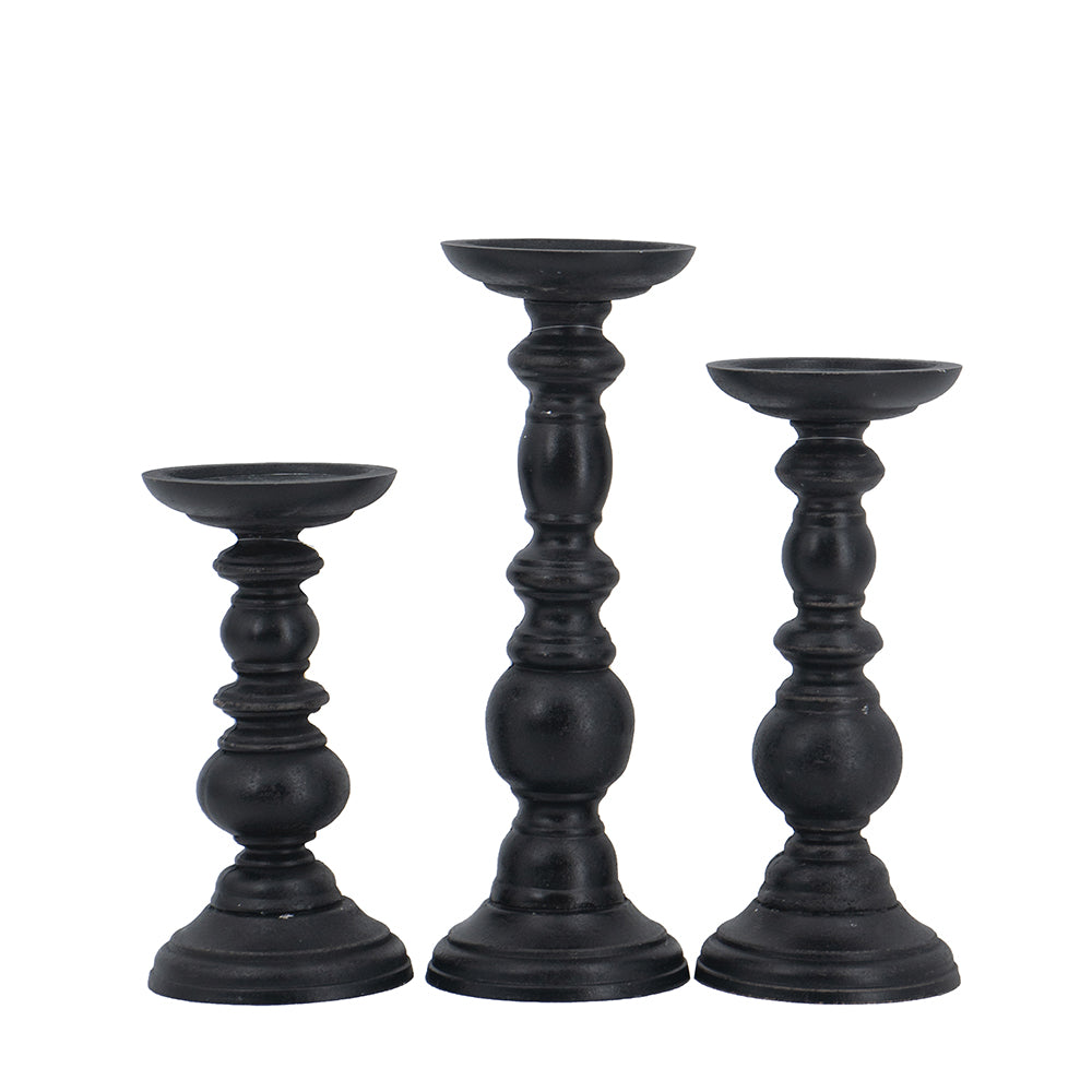 Josie Wooden Pillar Candle Holders