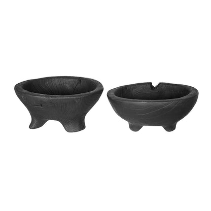 Footed Wooden Bowls