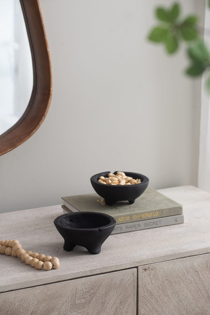 Footed Wooden Bowls