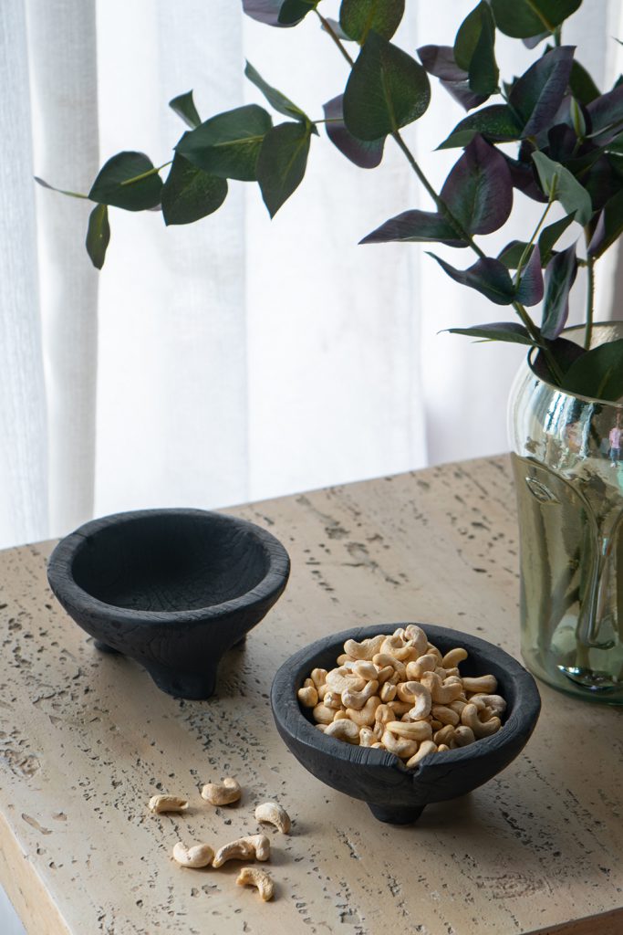 Footed Wooden Bowls